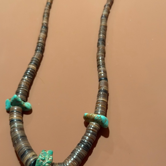 Brown and Turquoise Beaded Necklace - Picture 5 of 6
